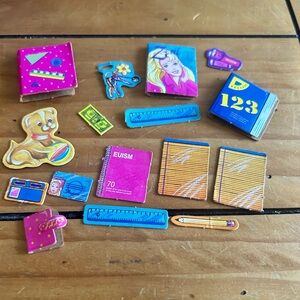 Barbie Doll Pink Accessories Zrill 2000's Cardboard Pencil/Paper/Money/Ruler Etc